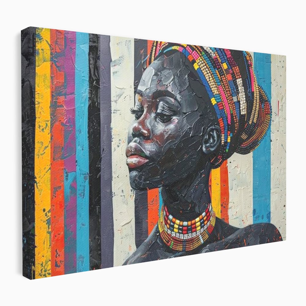 Tablou canvas cu tablou canvas cu profil de femeie, fara rama, pe sasiu de lemn